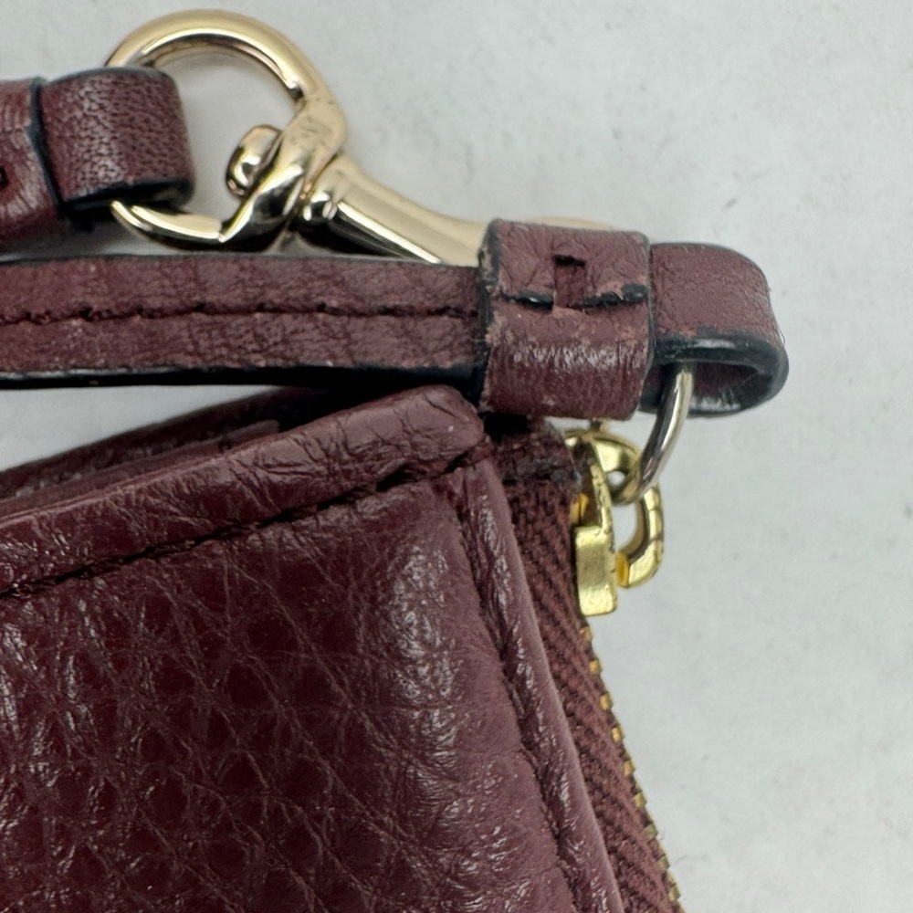 Coach Burgundy Oxblood Grain Leather Wristlet Wallet - Picture 5 of 12